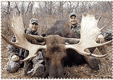 2 man Hunting a Deer with a large horn