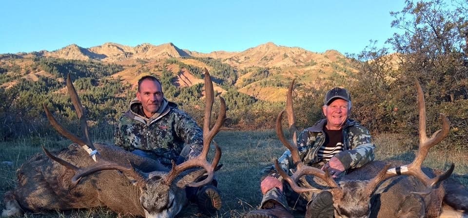 Two Men, Two Trophy Mule Deer, Guided Big Game Hunts, Utah
